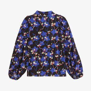 Ted baker OOMA - Blouse in blue multi size 6 US size 14   #188